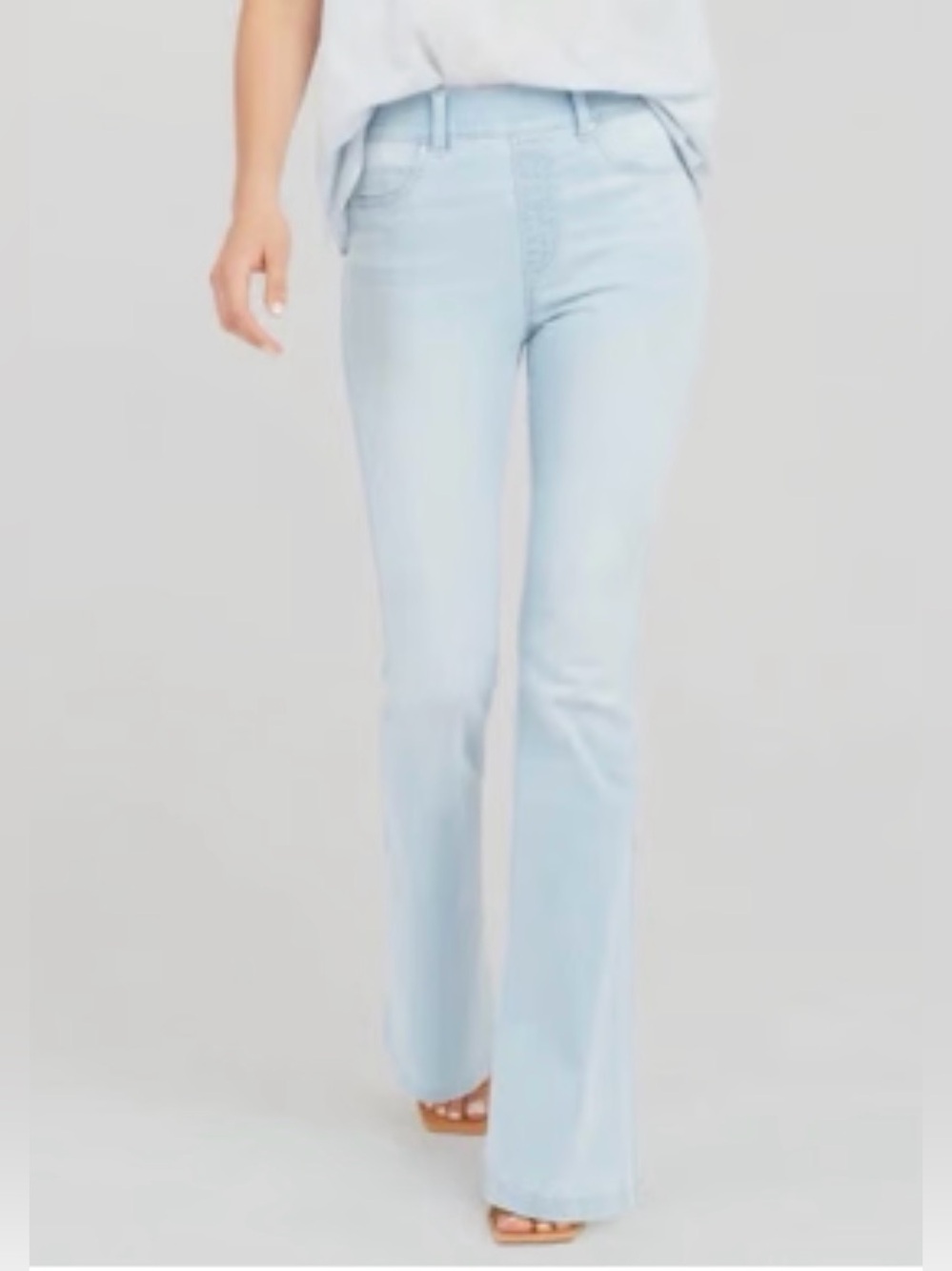 Spanx SPANXshape EveryWear High Rise Pull On Flare Jeans Light Wash Tall M